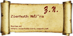 Zierhuth Nóra névjegykártya