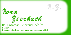 nora zierhuth business card